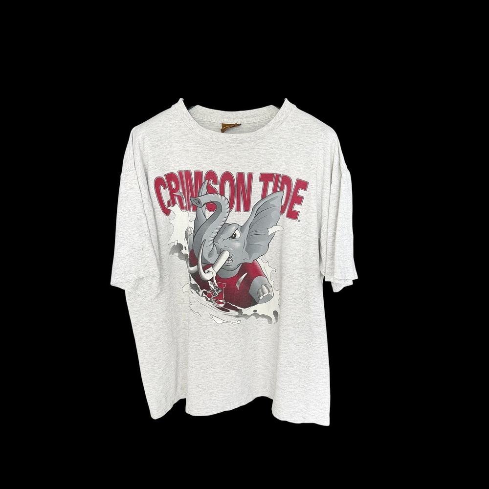 Vintage Nutmeg‎ Mills Alabama Crimson Tide T Shirt XL Grey 90s Made in USA Bama